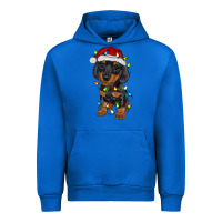 Cobalt dachshund puppy christmas lights Urban Hoodie - RanaPortraitStore