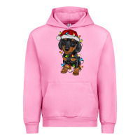 Fuchsia Pink dachshund puppy christmas lights Urban Hoodie - RanaPortraitStore