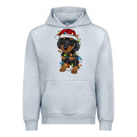 Heather Grey dachshund puppy christmas lights Urban Hoodie - RanaPortraitStore