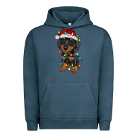 Pigment Midnight Navy dachshund puppy christmas lights Urban Hoodie - RanaPortraitStore