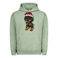 Pigment Oil Green dachshund puppy christmas lights Urban Hoodie - RanaPortraitStore