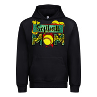 Black softball mom with leopard Urban Hoodie - Zillion Design Studio