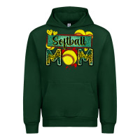 Forest Green softball mom with leopard Urban Hoodie - Zillion Design Studio
