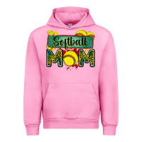 Fuchsia Pink softball mom with leopard Urban Hoodie - Zillion Design Studio