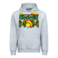 Heather Grey softball mom with leopard Urban Hoodie - Zillion Design Studio