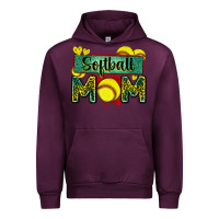 Mauve Wine softball mom with leopard Urban Hoodie - Zillion Design Studio