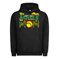 Pigment Black softball mom with leopard Urban Hoodie - Zillion Design Studio