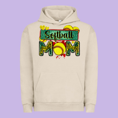 Softball Mom With Leopard Urban Hoodie Designed By Zillion Design Studio