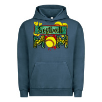Pigment Midnight Navy softball mom with leopard Urban Hoodie - Zillion Design Studio
