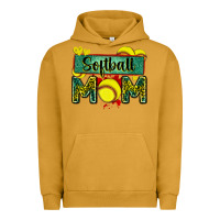 Pigment Peanut Butter softball mom with leopard Urban Hoodie - Zillion Design Studio