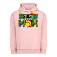 Pigment Salmon softball mom with leopard Urban Hoodie - Zillion Design Studio