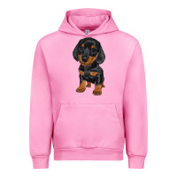 Fuchsia Pink dachshund puppy Urban Hoodie - RanaPortraitStore