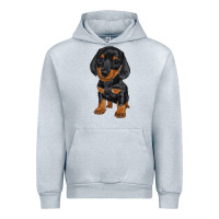 Heather Grey dachshund puppy Urban Hoodie - RanaPortraitStore