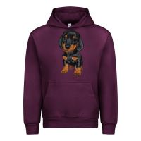 Mauve Wine dachshund puppy Urban Hoodie - RanaPortraitStore