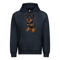 Navy dachshund puppy Urban Hoodie - RanaPortraitStore
