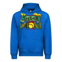 Cobalt softball mini with leopard Urban Hoodie - Zillion Design Studio