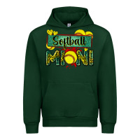 Forest Green softball mini with leopard Urban Hoodie - Zillion Design Studio