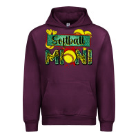 Mauve Wine softball mini with leopard Urban Hoodie - Zillion Design Studio
