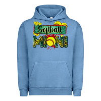 Pigment Pebble Blue softball mini with leopard Urban Hoodie - Zillion Design Studio