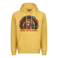 Gobble Till You Wobble Thanksgiving Rainbow Premium Hoodie | Teevron