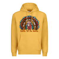 Mustard gobble till you wobble thanksgiving rainbow Premium Hoodie - RanaPortraitStore