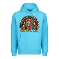 Ocean Blue gobble till you wobble thanksgiving rainbow Premium Hoodie - RanaPortraitStore
