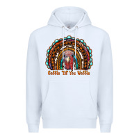White gobble till you wobble thanksgiving rainbow Premium Hoodie - RanaPortraitStore