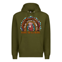 Army Green gobble till you wobble thanksgiving rainbow Premium Hoodie - RanaPortraitStore