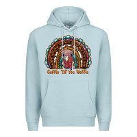 Blue Mist gobble till you wobble thanksgiving rainbow Premium Hoodie - RanaPortraitStore