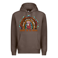 Coffee gobble till you wobble thanksgiving rainbow Premium Hoodie - RanaPortraitStore