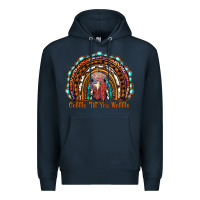 Navy gobble till you wobble thanksgiving rainbow Premium Hoodie - RanaPortraitStore