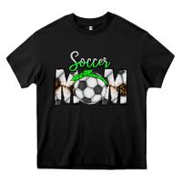 Black Soccer Mom Heavy Core Tee - CowhideDigitalArt