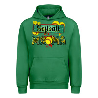 Emerald softball mama with leopard Urban Hoodie - Zillion Design Studio
