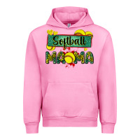 Fuchsia Pink softball mama with leopard Urban Hoodie - Zillion Design Studio