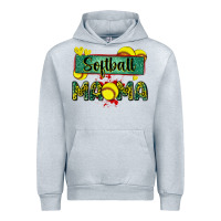 Heather Grey softball mama with leopard Urban Hoodie - Zillion Design Studio