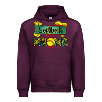 Mauve Wine softball mama with leopard Urban Hoodie - Zillion Design Studio