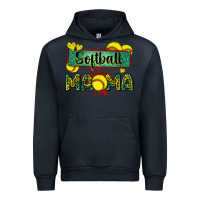 Navy softball mama with leopard Urban Hoodie - Zillion Design Studio