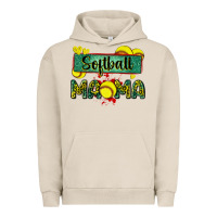 Pigment French Oak softball mama with leopard Urban Hoodie - Zillion Design Studio