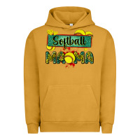 Pigment Peanut Butter softball mama with leopard Urban Hoodie - Zillion Design Studio