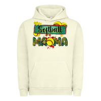 Pigment Pistachio softball mama with leopard Urban Hoodie - Zillion Design Studio