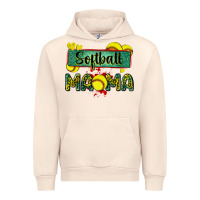 Sandshell softball mama with leopard Urban Hoodie - Zillion Design Studio