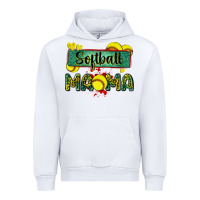 White softball mama with leopard Urban Hoodie - Zillion Design Studio