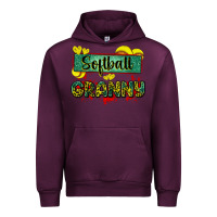 Mauve Wine softball granny with leopard Urban Hoodie - Zillion Design Studio