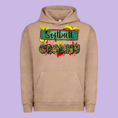 Softball Granny With Leopard Urban Hoodie Designed By Zillion Design Studio