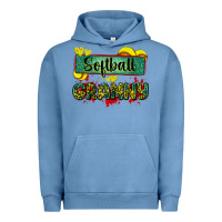 Pigment Pebble Blue softball granny with leopard Urban Hoodie - Zillion Design Studio