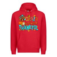 Red crazy grateful thankful Premium Hoodie - Zillion Design Studio