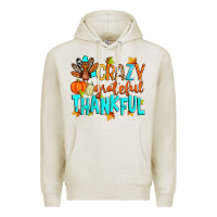 Oatmeal Heather crazy grateful thankful Premium Hoodie - Zillion Design Studio