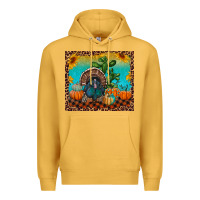 Mustard turkey and pumpkins Premium Hoodie - RanaPortraitStore