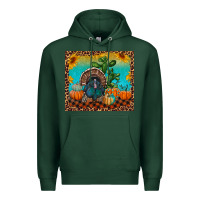 Sports Green turkey and pumpkins Premium Hoodie - RanaPortraitStore