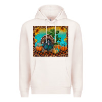 Pale Pink turkey and pumpkins Premium Hoodie - RanaPortraitStore